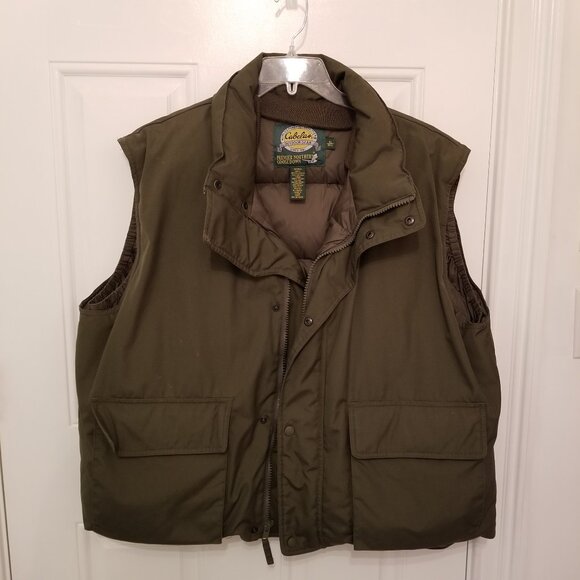 Cabela's Premier Northern Goose Down Puffer Vest Mens Size: XL Olive Drab - Picture 4 of 8